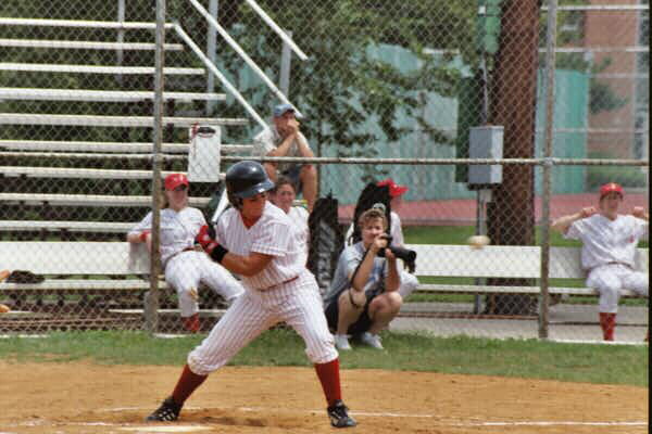 Lisa Frey batting on August 3, 2003