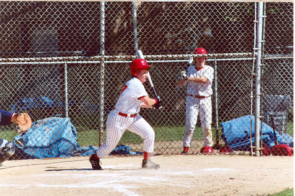 Theresa Marron batting on August 24, 2003